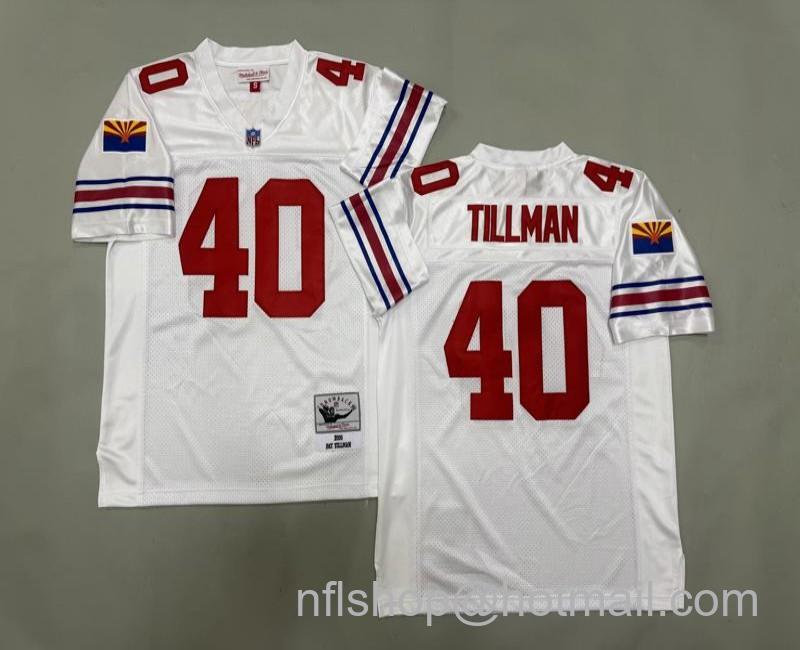 Men's Arizona Cardinals #40 Pat Tillman White 2000 Mitchell & Ness NFL Jersey