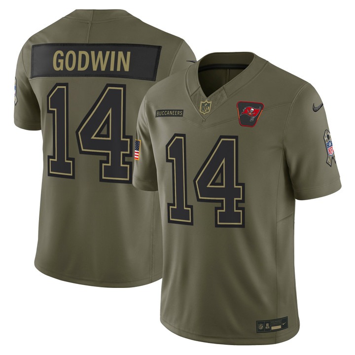 Men's Tampa Bay Buccaneers #14 Chris Godwin Olive 2025 Salute to Service Vapor F.U.S.E. Limited Stitched Jersey
