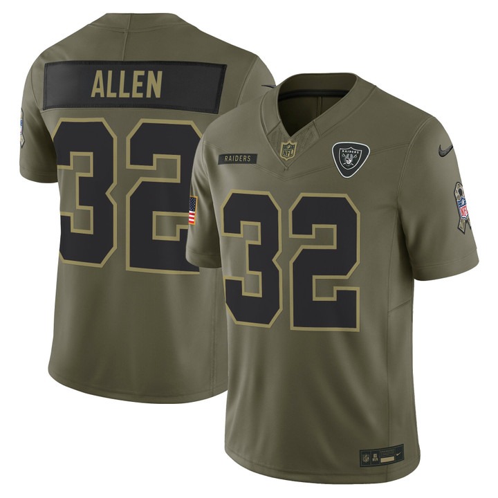 Men's Las Vegas Raiders #32 Marcus Allen Olive 2025 Salute to Service Vapor F.U.S.E. Limited Stitched Jersey