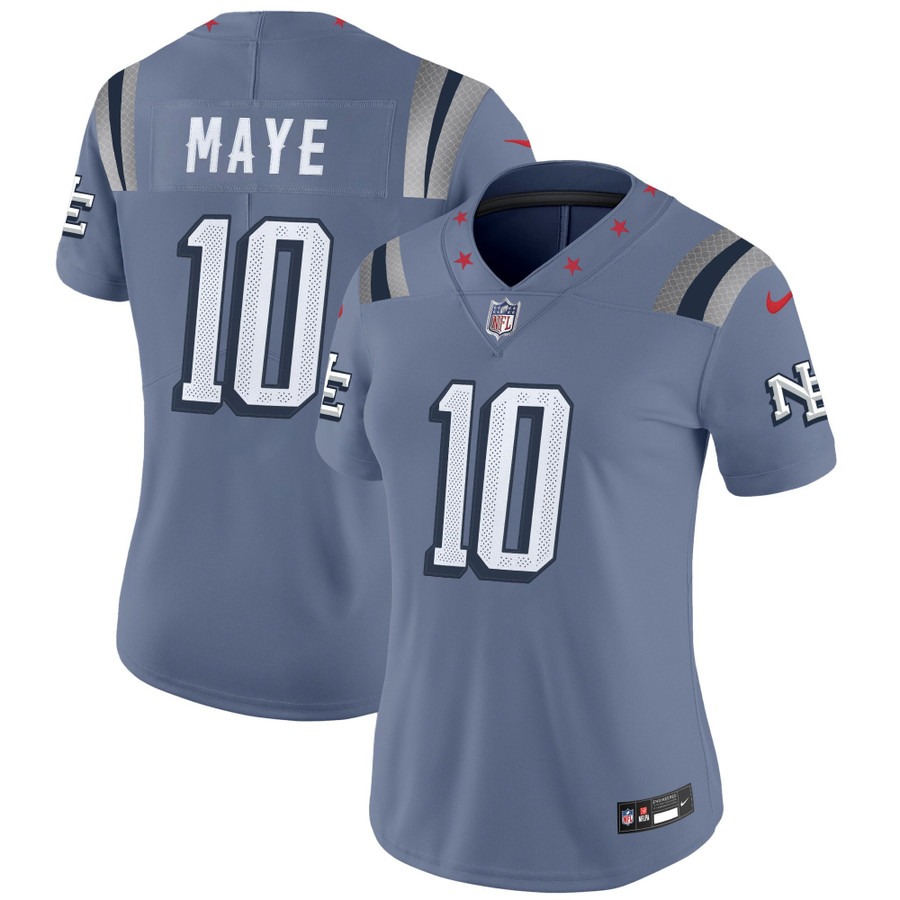 Women's New England Patriots Custom deep Storm Blue base 2025 Rivalries Vapor Limited Jersey