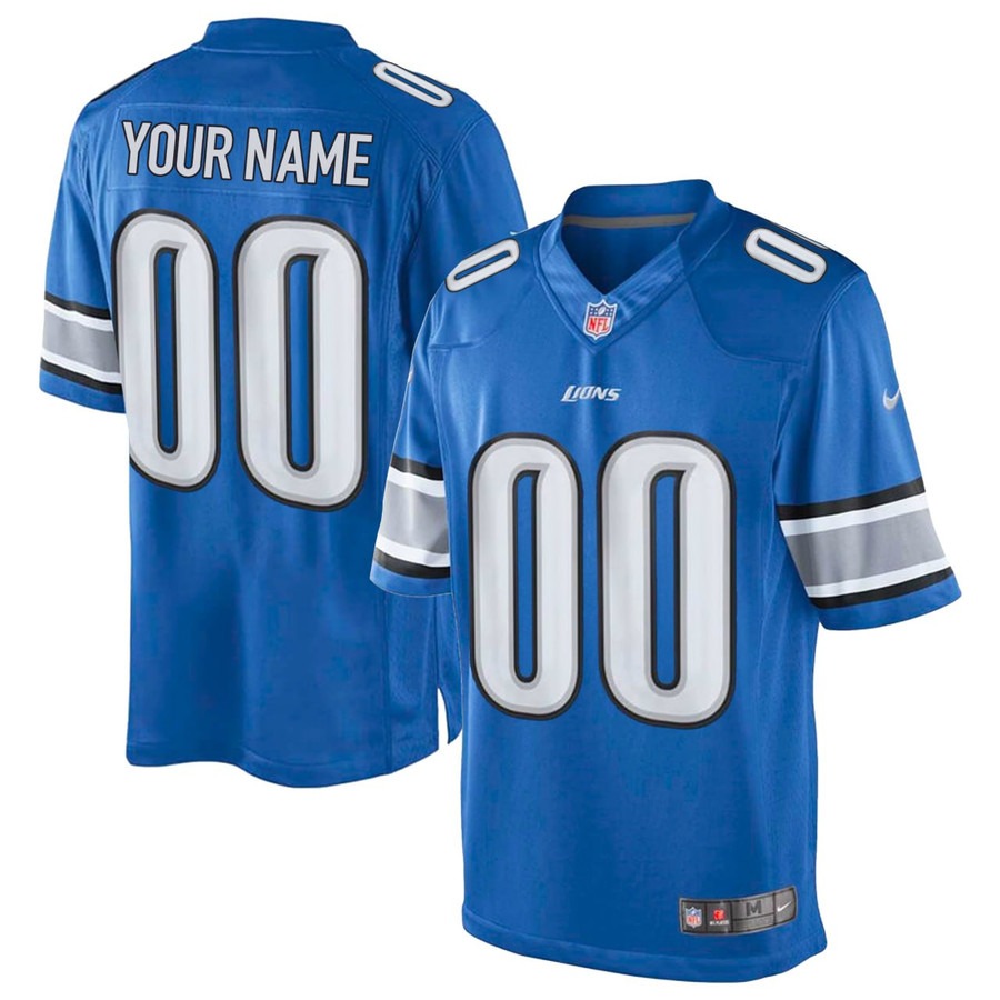 Youth Detroit Lions Custom Home Blue Nike Vintage NFL Game Jersey