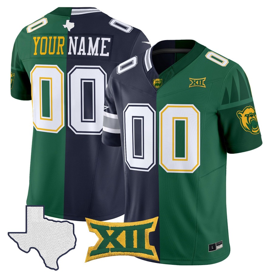 Men's Dallas Cowboys x Bears College Football Custom Split 2025 With Patch Nike Limited Jersey