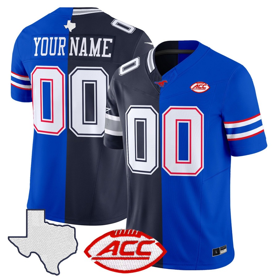 Men's Dallas Cowboys x SMU College Football Custom Split 2025 With Patch Nike Limited Jersey