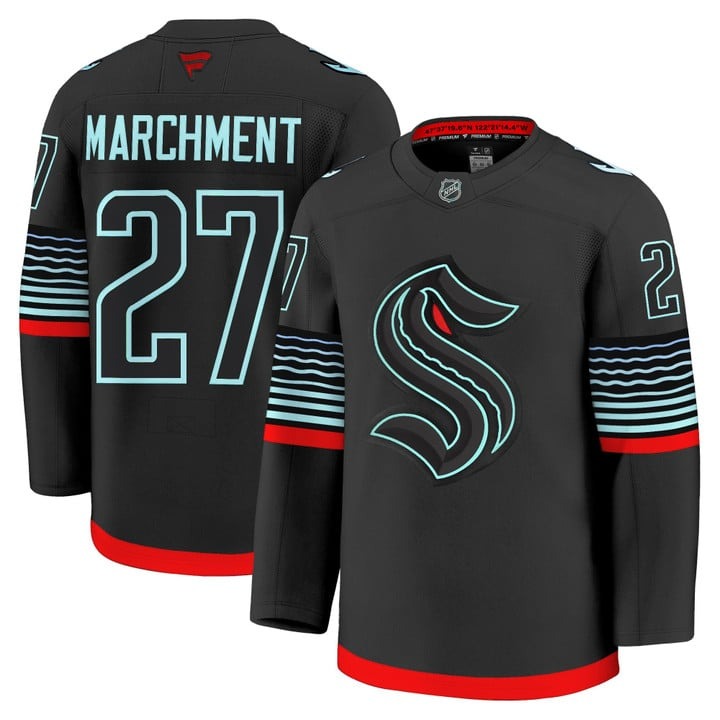 Men's Seattle Kraken #27 Mason Marchment Black 2025-26 Premium Stitched Jersey (Non-Glow)