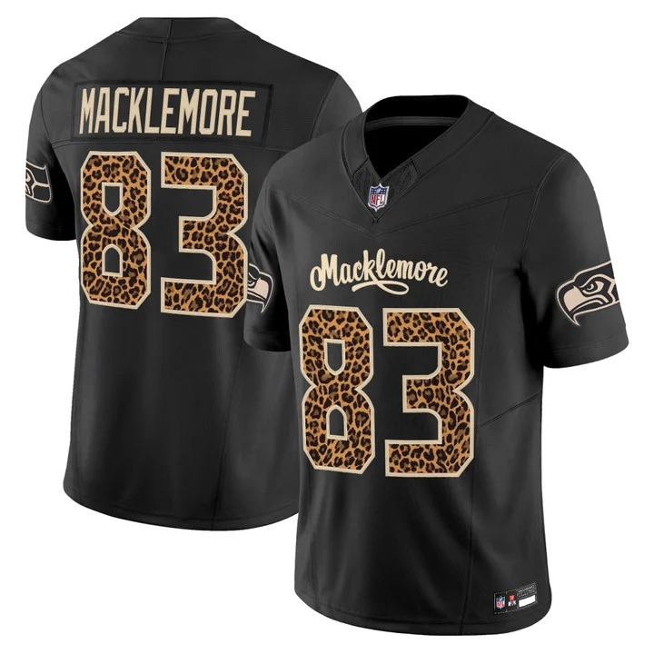 Men's Seattle Seahawks #83 Macklemore Black F.U.S.E. Vapor Limited Stitched Jersey - Leopard Print