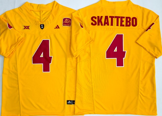Men's Arizona State Sun Devils #4 Cam Skattebo Yellow F.U.S.E. With Patch Vapor Limited Stitched Football Jersey