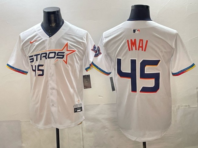 Men's Houston Astros #45 Tatsuya Imai White 2025 City Connect Limited Stitched Baseball Jersey
