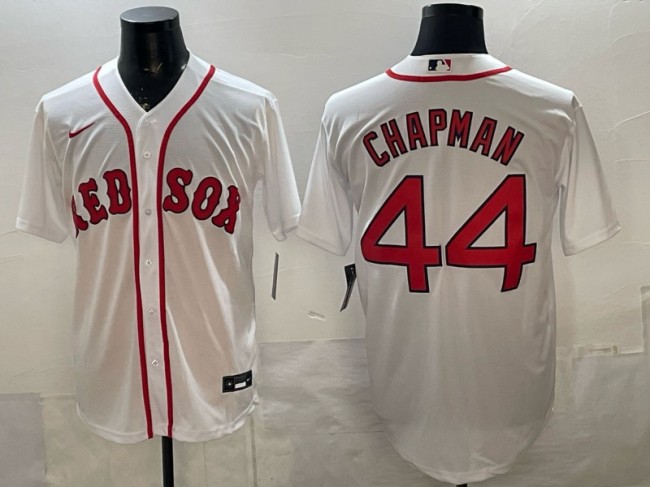 Men's Boston Red Sox #44 Aroldis Chapman White 2025 Home Limited Stitched Baseball Jersey