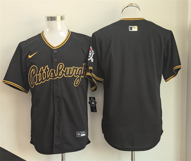 Men's Pittsburgh Pirates Blank Black Limited Stitched Baseball Jersey
