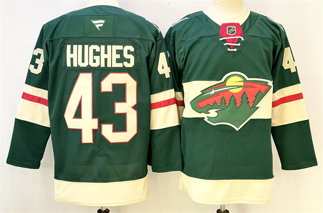 Men's Minnesota Wild #43 Hunter Haight Green 2024-25 Home Stitched Hockey Jersey