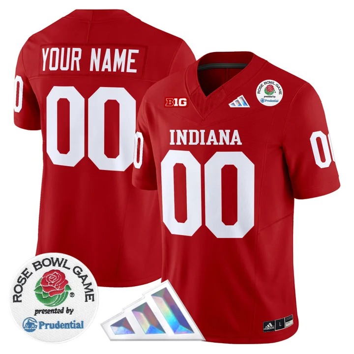Men's Indiana Hoosiers Custom Crimson 2026 Rose Bowl F.U.S.E. Vapor Limited V2 Stitched Jersey