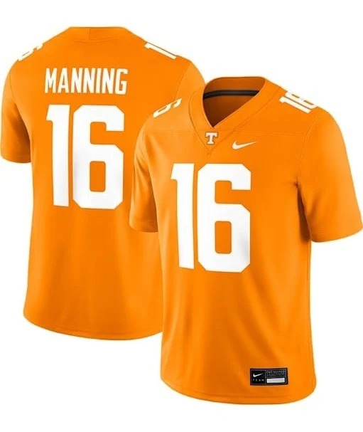 Men's Tennessee Volunteers #16 Peyton Manning Orange Vapor Limited Stitched Football Jersey