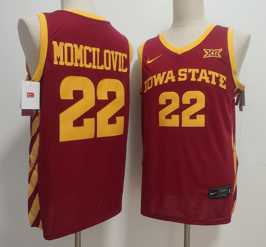 Men's Iowa State Cyclones #22 Milan Momcilovic Team Crimson 2026 Stitched Basketball Jersey