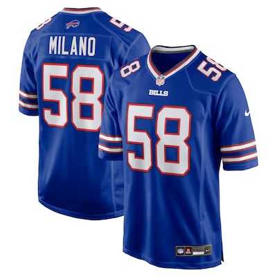 Men's Buffalo Bills #58 Matt Milano Royal Vapor Game Stitched Jersey