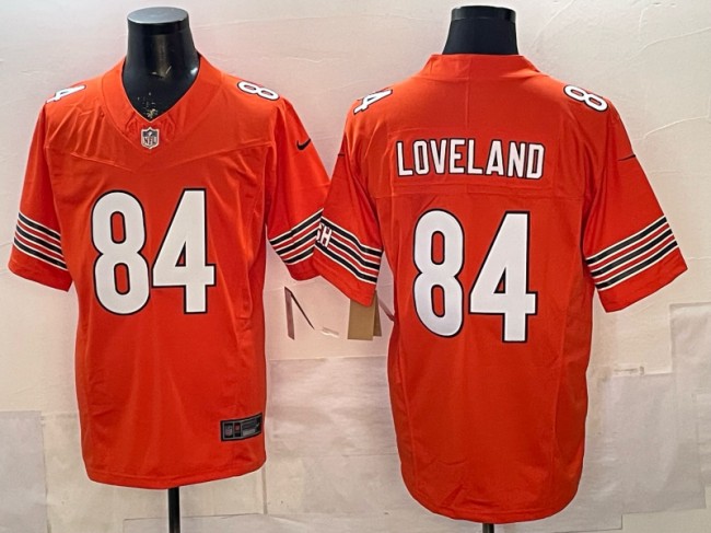 Men's Chicago Bears #84 Colston Loveland Orange F.U.S.E. Vapor Limited Stitched Jersey