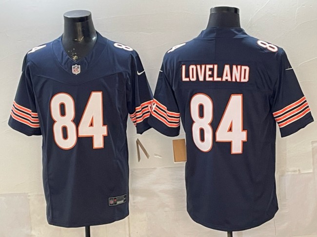 Men's Chicago Bears #84 Colston Loveland Navy F.U.S.E. Vapor Limited Stitched Jersey