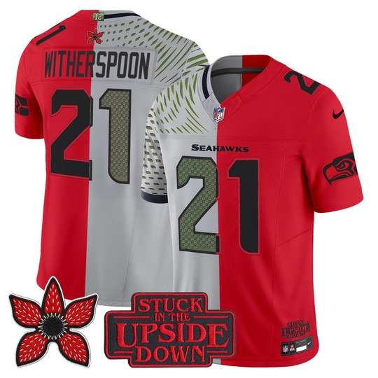 Men's Seattle Seahawks #21 Devon Witherspoon Red Rivalries 'Upside Down Edition' F.U.S.E. Vapor Limited Stitched Jersey
