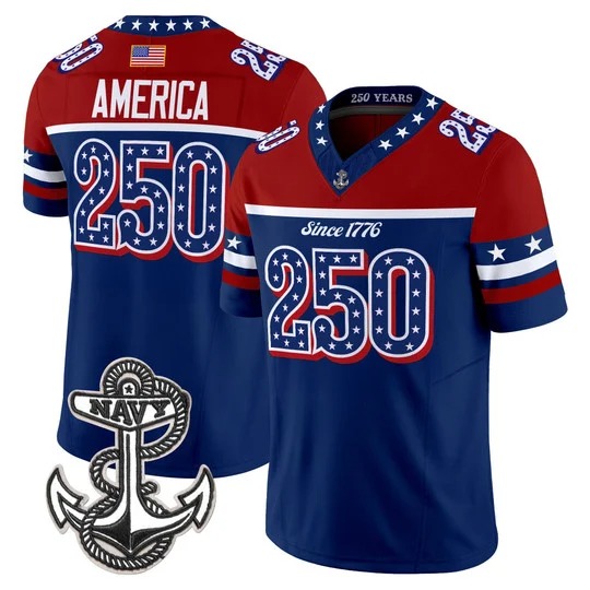 Men & Women & Youth Navy Midshipmen #250 America 250th F.U.S.E. Vapor Limited Stitched Jersey