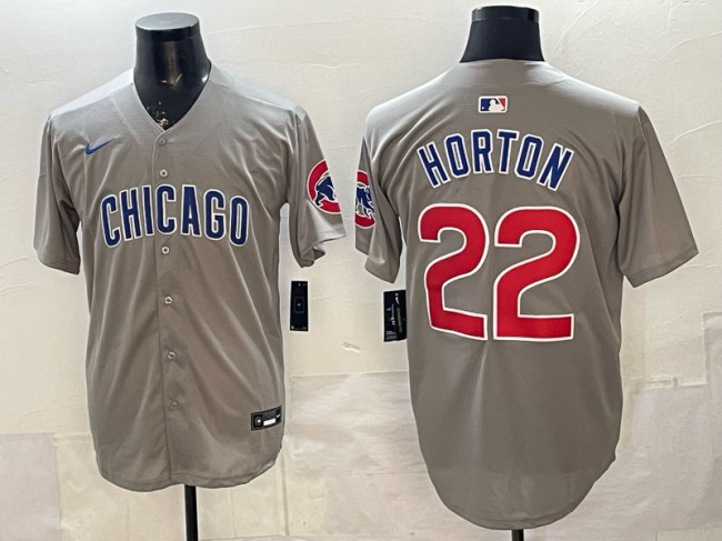 Men's Chicago Cubs #22 Cade Horton Grey Cool Base Stitched Baseball Jersey