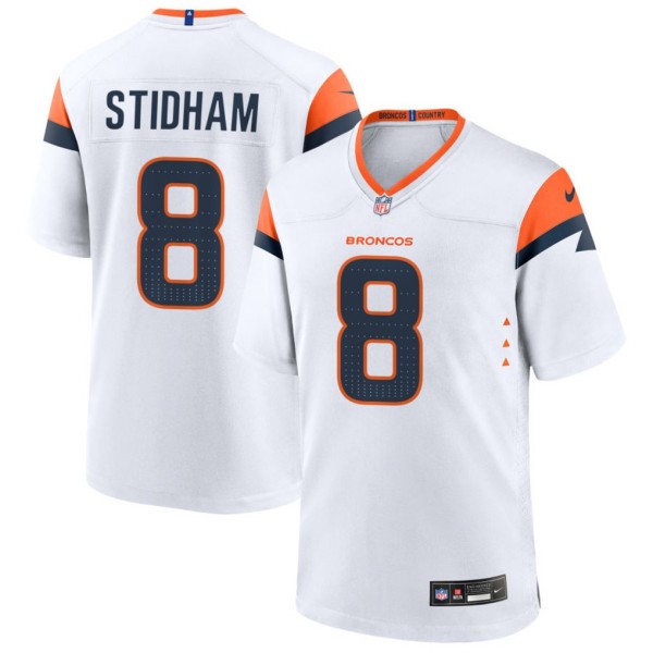 Men's Denver Broncos #8 Jarrett Stidham White Mile High Collection Vapor Limited Stitched Jersey