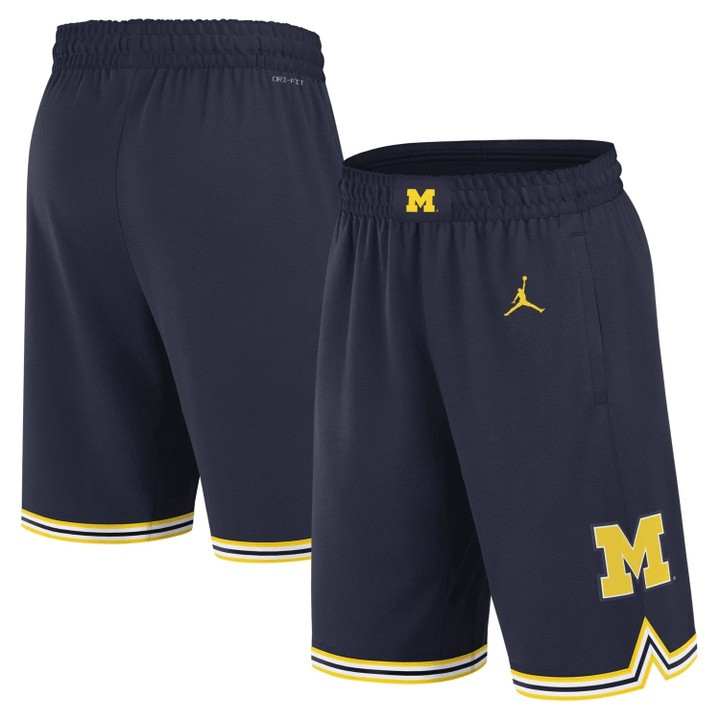 Men's Michigan Wolverines Navy Stitched NCAA Shorts