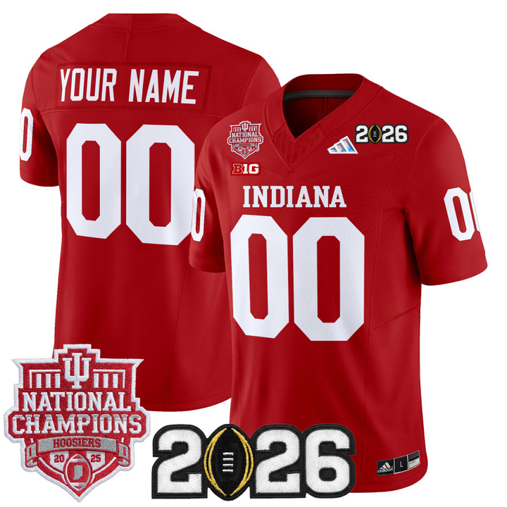 Men & Women & Youth Indiana Hoosiers Custom Crimson 2025 National Champions & 2026 CFP Final Patch F.U.S.E. Vapor Limited Stitched Jersey