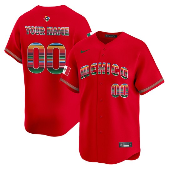 Men's Team Mexico World Baseball Classic Custom Red 'Serape Edition' Limited 2026 Roster Stitched Jersey