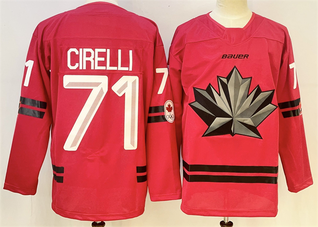 Men's Canada Hockey #71 Anthony Cirelli Red Stitched Jersey