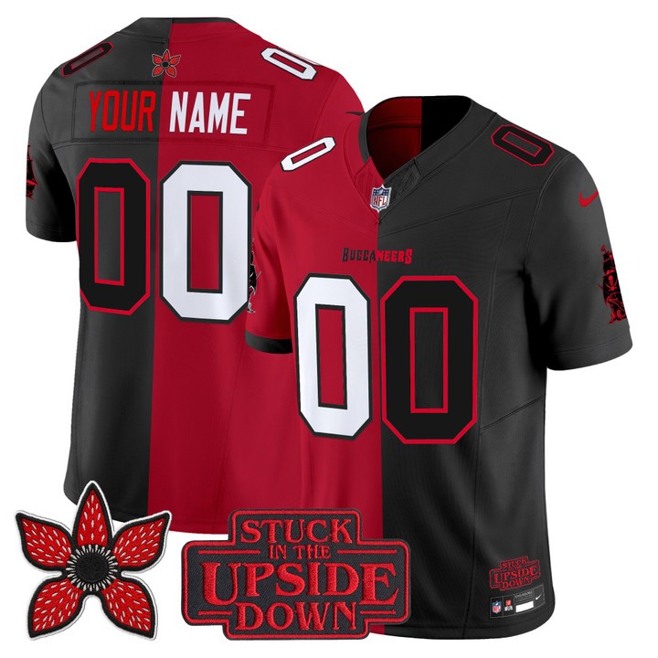 Men's Tampa Bay Buccaneers Custom Red Black 'Upside Down Edition' F.U.S.E. Vapor Limited Stitched Jersey
