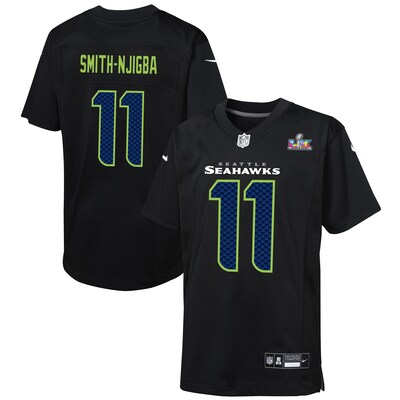 Youth Seattle Seahawks #11 Jaxon Smith-Njigba Black Nike Super Bowl LX Patch Carbon Fashion Game Stitched Jersey