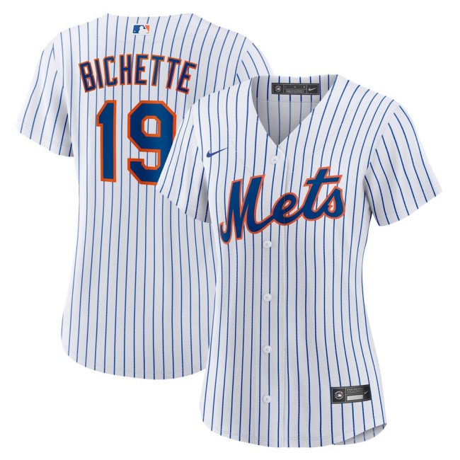 Women's New York Mets #19 Bo Bichette White Home Replica Jersey