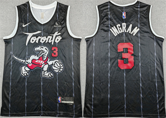 Youth Toronto Raptors #3 Brandon Ingram Black 2025-26 City Edition Stitched Basketball Jersey
