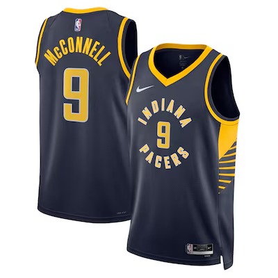 Men's Indiana Pacers #9 T.J. McConnell Navy Icon Edition Stitched Jersey