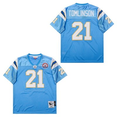 Men's Los Angeles Chargers #21 LaDainian Tomlinson Light Blue 2009 Throwback Stitched Jersey