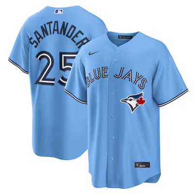 Men's Toronto Blue Jays #25 Anthony Santander Light Blue Alternate Cool Base Stitched Baseball Jersey