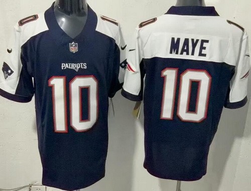 Men's New England Patriots #10 Drake Maye Navy Alternate F.U.S.E. Vapor Limited Stitched Jersey