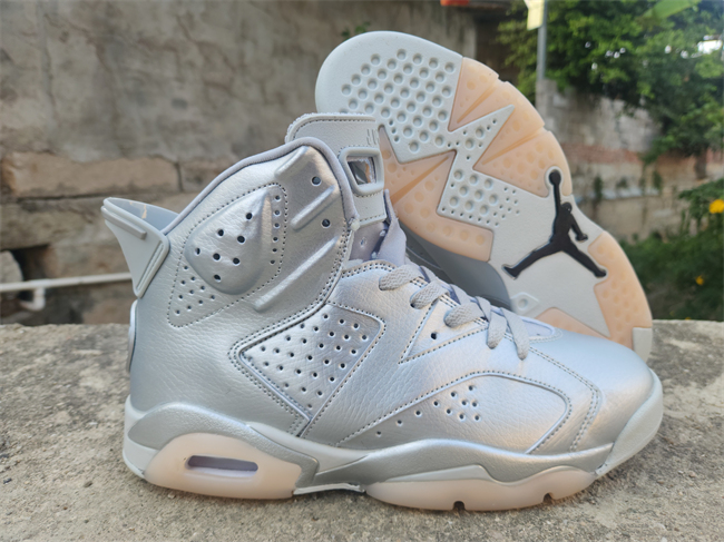 Men's Running Weapon Air Jordan 6 Silver Shoes 086