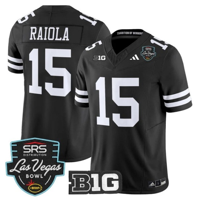 Men's Nebraska Cornhuskers #15 Dylan Raiola Black Limited Las Vegas Bowl F.U.S.E. 2025 Vapor Stitched Jersey