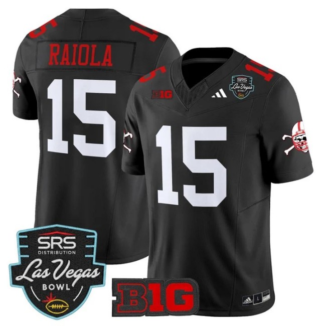 Men's Nebraska Cornhuskers #15 Dylan Raiola Black Las Vegas Bowl F.U.S.E. 2025 Vapor Limited Stitched Jersey