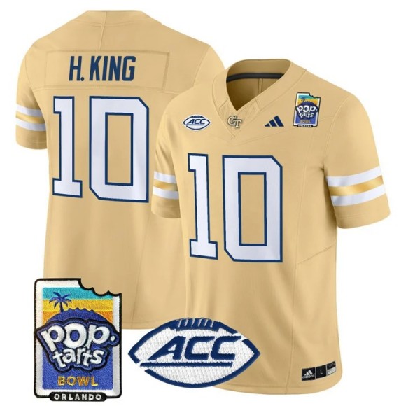 Men's Georgia Tech Yellow Jackets #10 Haynes King Gold Pop-Tarts Bowl F.U.S.E. Vapor Limited Stitched Jersey