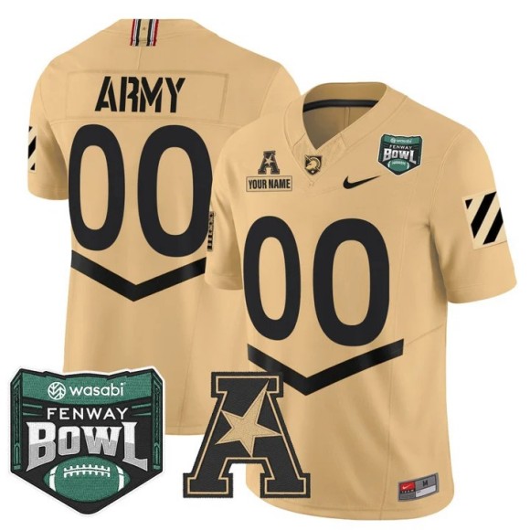 Men's Army Black Knights Custom Tan 2025-26 Fenway Bowl F.U.S.E. Vapor Limited Stitched Jersey