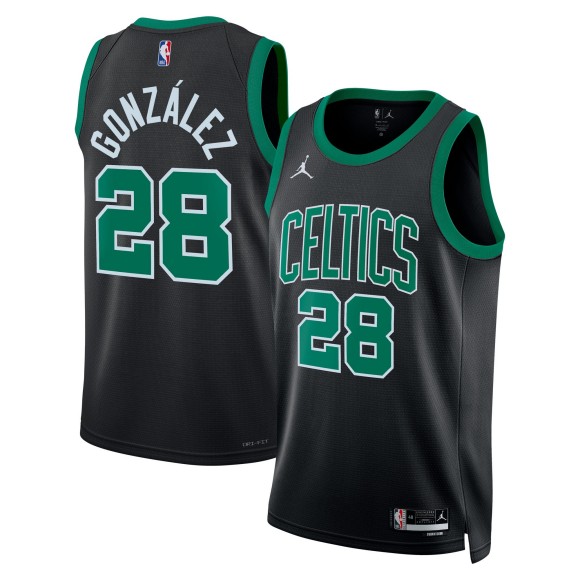 Men's Boston Celtics #28 Hugo Gonzalez Black Statement Edition Stitched Jersey