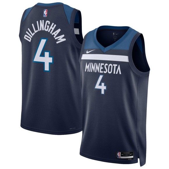 Youth Minnesota Timberwolves #4 Rob Dillingham Navy Icon Edition Stitched Jersey