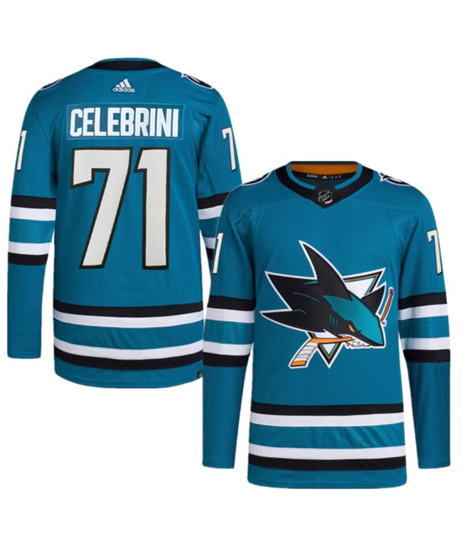 Youth San Jose Sharks #71 Macklin Celebrini Teal 2024 Draft Stitched Hockey Jersey