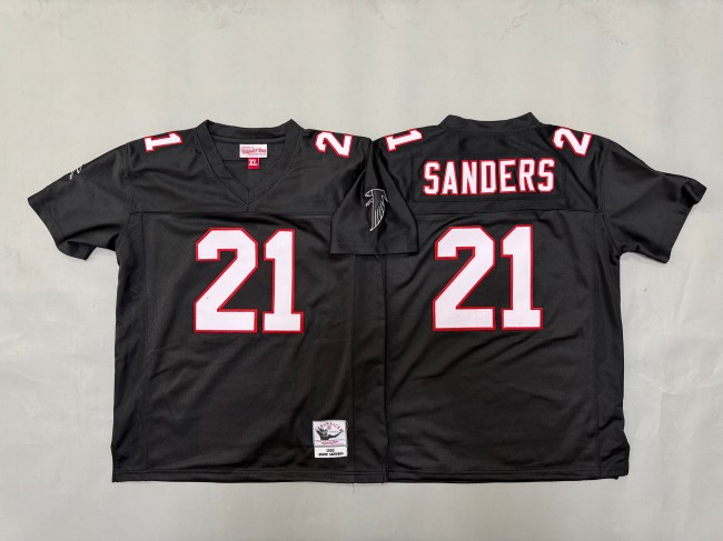 Youth Atlanta Falcons #21 Deion Sanders Black 'MN' 1992 Throwback Stitched Jersey