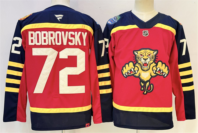 Men's Florida Panthers #72 Sergei Bobrovsky Red 2026-2026 Winter Classic Stitched Hockey Jersey