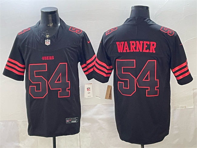 Men's San Francisco 49ers #54 Fred Warner Black F.U.S.E. 'Stranger Things Edition' Vapor Limited Stitched Football Jersey