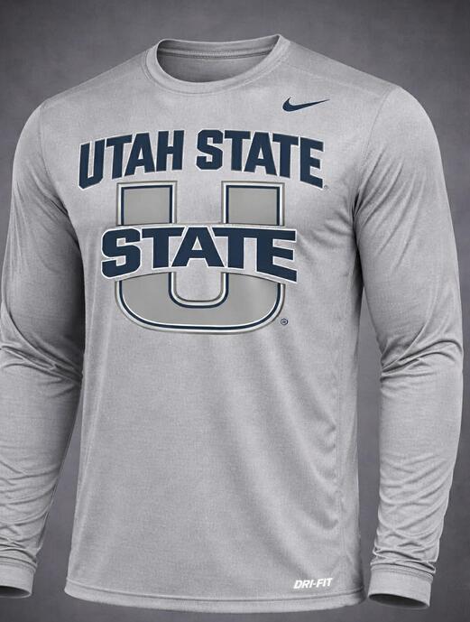 Men's Utah State University Aggies Gray Long Sleeve T-Shirt