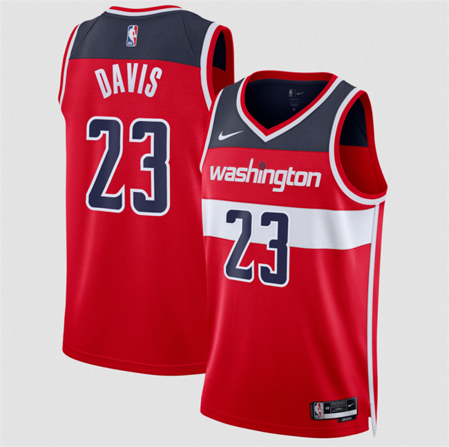 Men's Washington Wizards #23 Anthony Davis Red 2026 Icon Edition Stitched Basketball Jersey