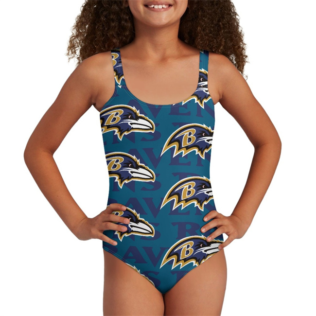 Youth Baltimore Ravens Bodysuit Comfortable Swimwear Beachwear Bathing 001(Pls check description for details)